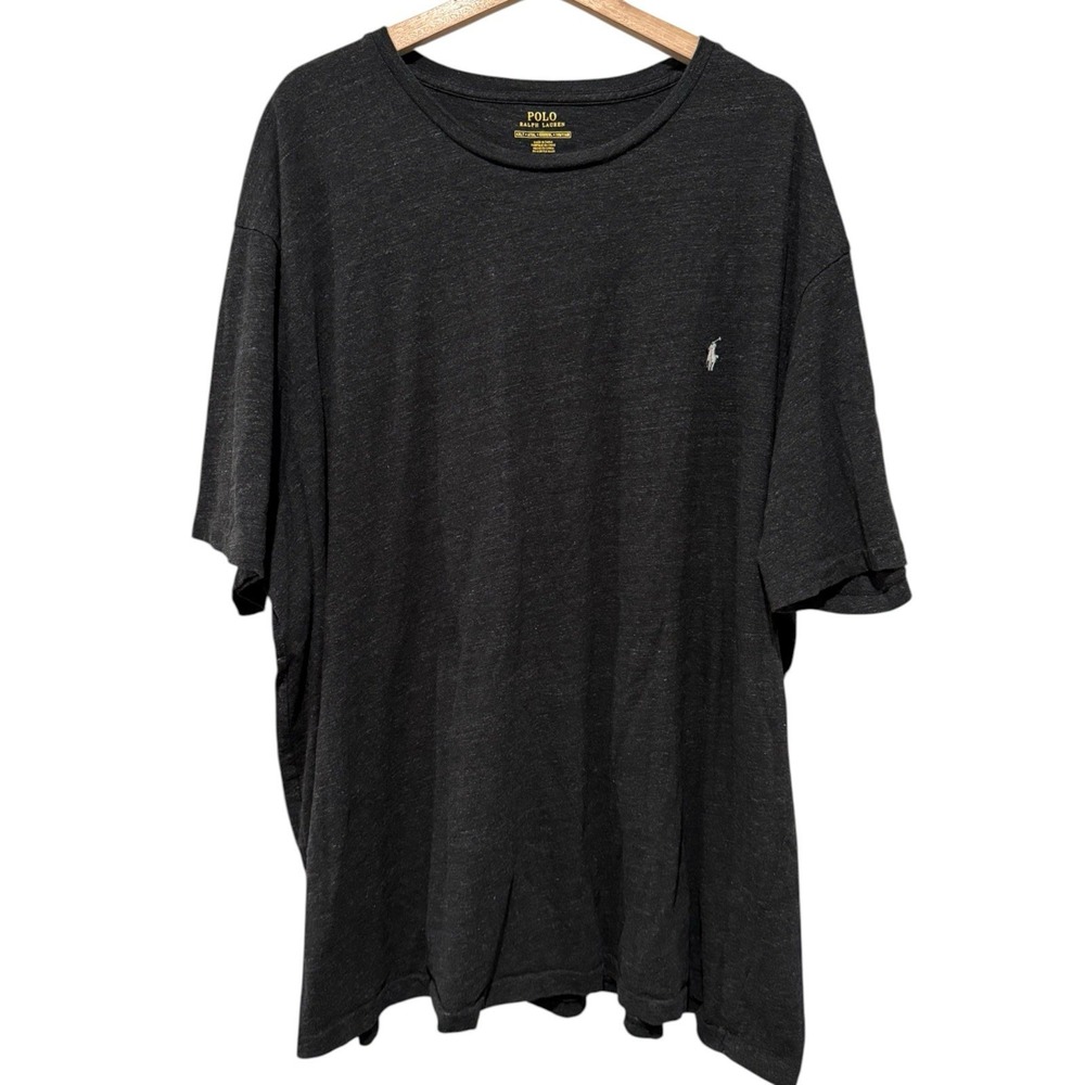 Polo Ralph Lauren Mens 4XLT Charcoal Crewneck Logo T-Shirt Short Sleeve